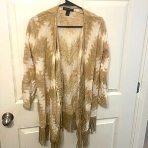 International Concepts Petite Western Cardigan with Fringe-Medium